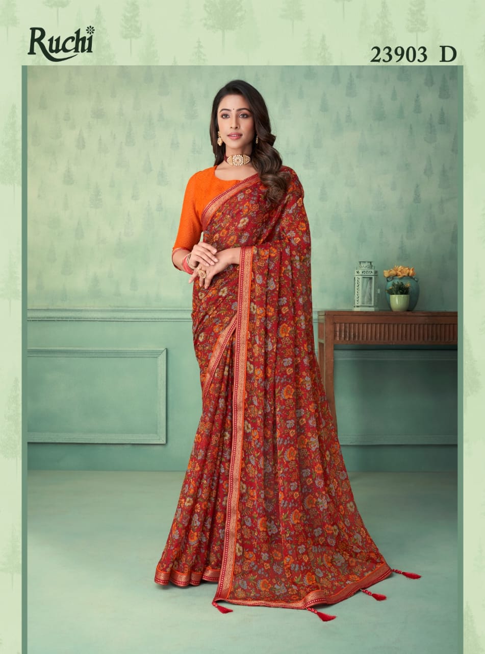 Vaani 23901 By Ruchi Printed Chiffon Sarees Catalog